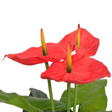 Vidaxx künstliche Anthuriumpflanze mit Topf 90 cm rot und gelb