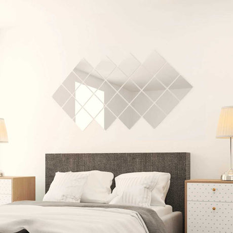 VIDAXL 24 ST Mirror Fliesen quadratische Glas