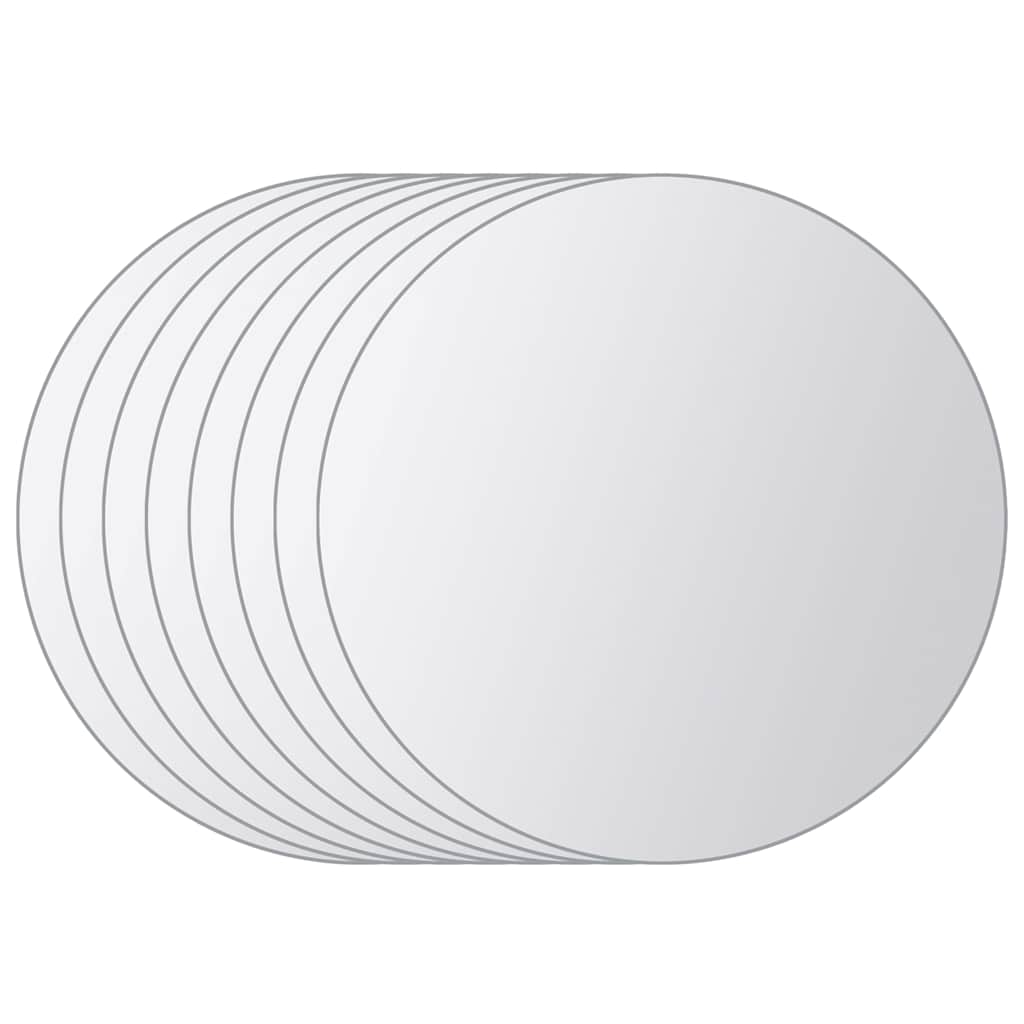 VIDAXL 8 ST MILROR -Kacheln rundes Glas