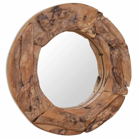 Vidaxx Dekospiegel rund 60 cm Teakholz