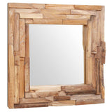 VIDAXL Dekorative Mirror Quadrat 60x60 cm Teakholzholz