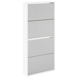 Vidaxl -Schuhschrank mit 4 Spiegeln 63x17x134 cm Weiß