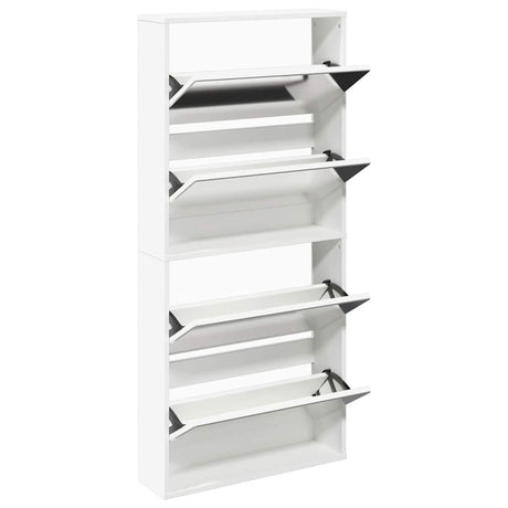 Vidaxl -Schuhschrank mit 4 Spiegeln 63x17x134 cm Weiß