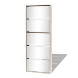Vidaxl -Schuhschrank mit 5 Spiegeln 63x17x169.5 cm Eiche