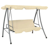 Vidaxl Swing Bench für Outdoor mit Luifel -Sandweiß