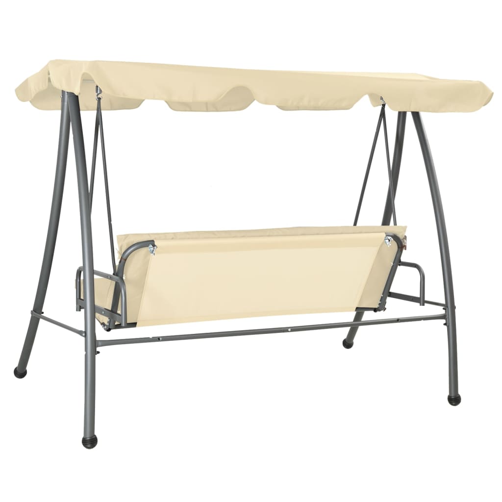 Vidaxl Swing Bench für Outdoor mit Luifel -Sandweiß