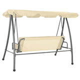 Vidaxl Swing Bench für Outdoor mit Luifel -Sandweiß