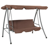 Vidaxl Swing Bench für Outdoor mit Luifel -Kaffee -gelenkt