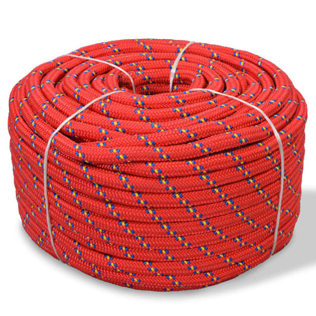 VidaXL Bootsseil 10 mm 50 m Polypropylen rot
