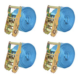 Vidaxl Spanngurte 2 Tonnen 6mx38mm blau 4 Stk