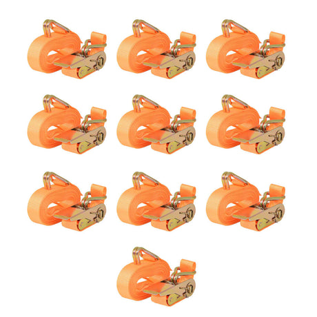 VidaXL Spanngurte 0,4 Tonnen 6mx25mm orange 10 Stk