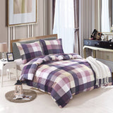 VidaXL Bettbezug-Set Rautenmuster 155x220 80x80 cm Lila
