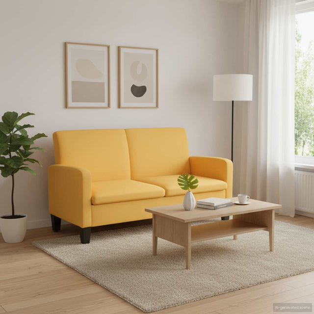 Vidaxl tweezitsbank 135x65x76 cm geel
