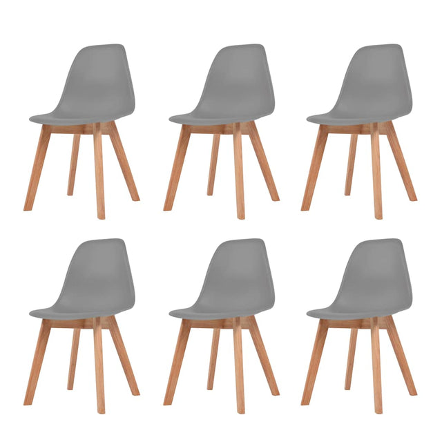 Vidaxl eetkamerstoelen 6 st kunststof grijs