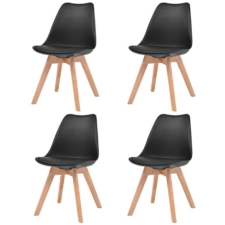 Vidaxl eetkamerstoelen 4 st kunststof zwart
