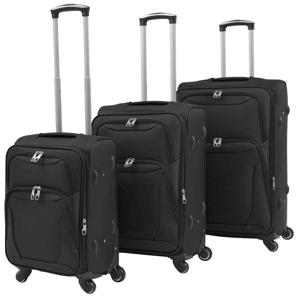Vidaxl Trolleyset Black 3-Stück