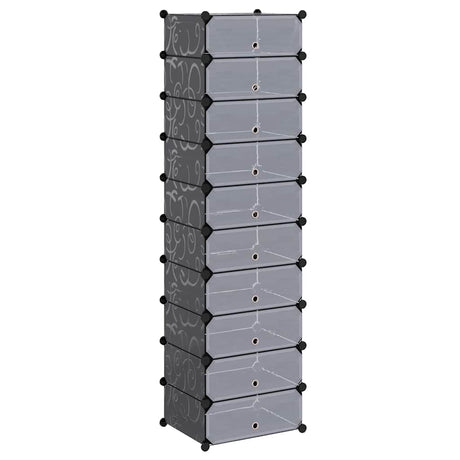 Vidaxl -Schuhschrank mit 10 einstürzenden Fächern schwarz