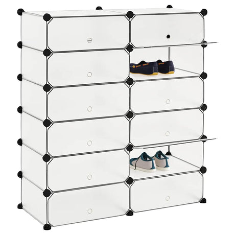 Vidaxl -Schuhschrank mit 12 Kollabienfächern weiß