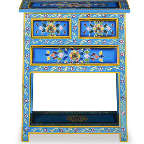Vidaxl dressoir met lades handgeschilderd massief mangohout turquoise