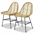 Vidaxl eetkamerstoelen 2 st natuurlijk rattan