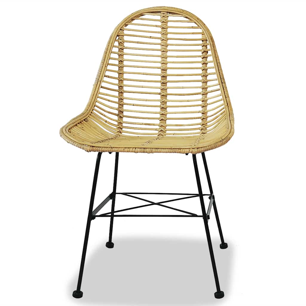 Vidaxl eetkamerstoelen 2 st natuurlijk rattan