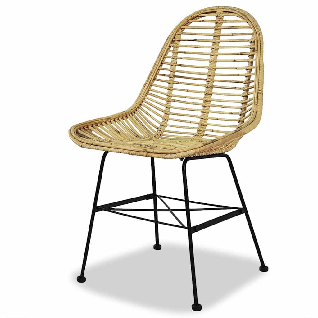 Vidaxl eetkamerstoelen 2 st natuurlijk rattan