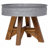 Vidaxl salontafel 60x45 cm gemengd gerecycled hout zilver