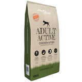 Vidaxl premium hondenvoer droog adult active chicken fish 15kg