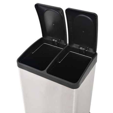 Vidaxl -Pedalbehälter zum Recycling 36 Lust -freier Stahl
