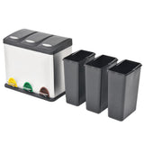 Vidaxl -Pedalbehälter für das Recycling von 24 l Edelstahl