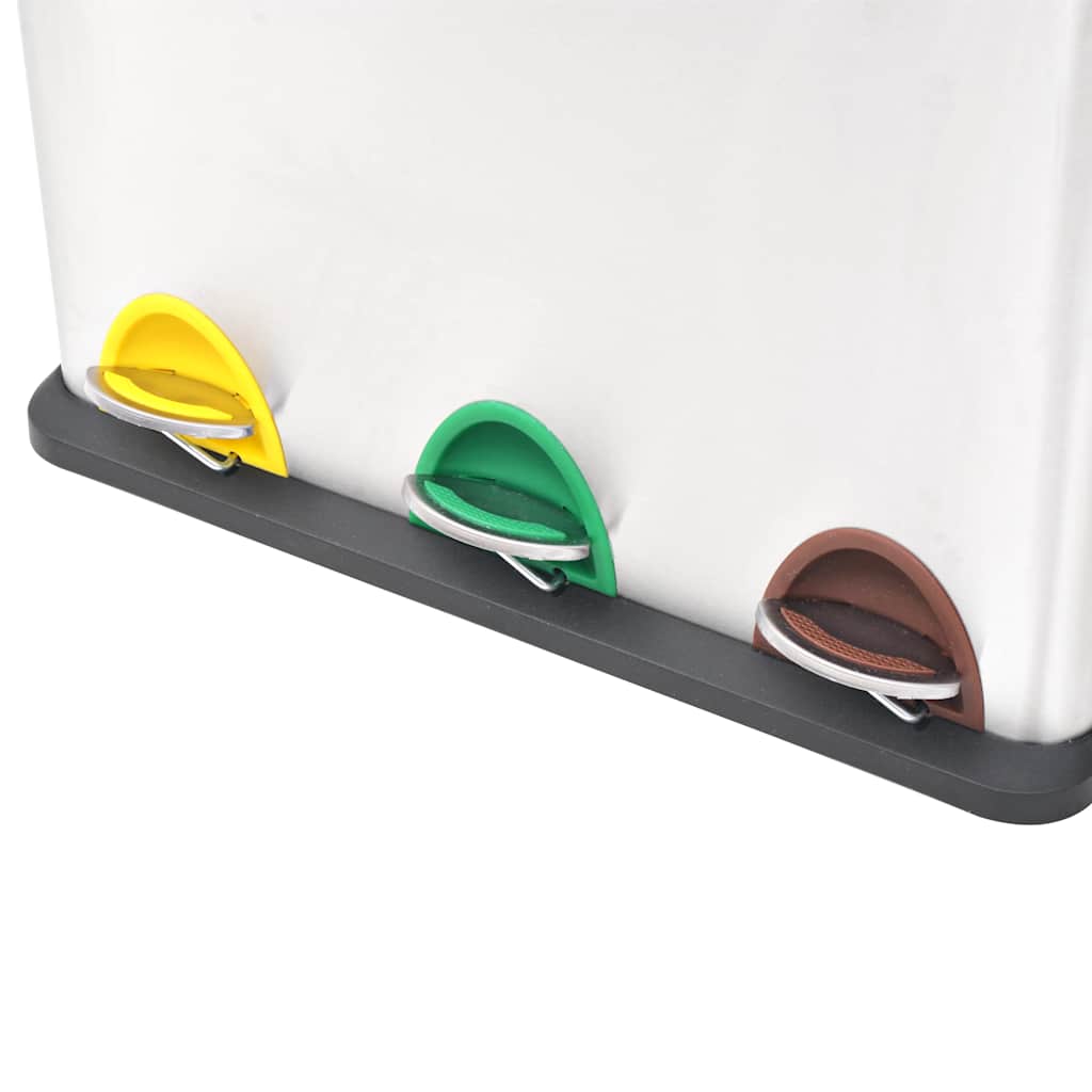 Vidaxl -Pedalbehälter für das Recycling von 24 l Edelstahl