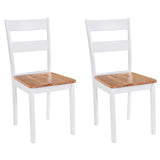 Vidaxl eetkamerstoelen 2 st massief rubberwood wit