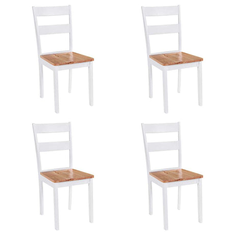 Vidaxl eetkamerstoelen 4 st massief rubberwood wit