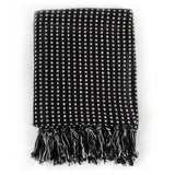 Vidaxl Plaid Quadrate 220x250 cm Baumwollschwarz