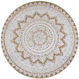 Vidaxl -Teppich mit dem Druck um 150 cm geflochtene Jute