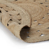 Vidaxl Teppich mit Design um 120 cm geflochtene Jute