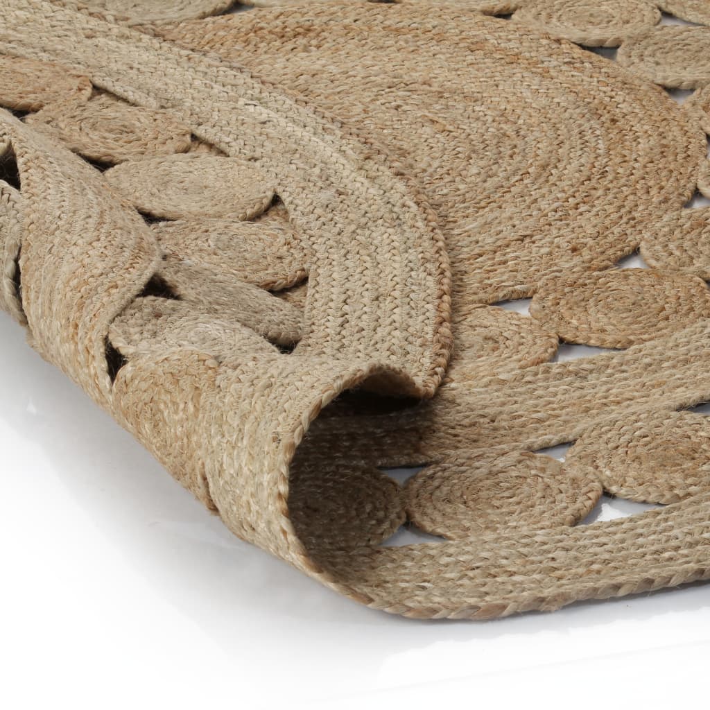 Vidaxl Teppich mit Design um 150 cm geflochtene Jute