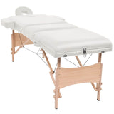 Vidaxl -Massage -Tabelle zusammenklappbar 3 Zonen 10 cm dickes Weiß