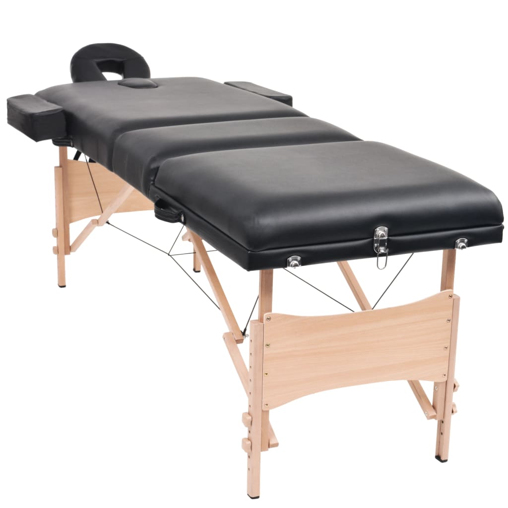 Vidaxx Massageliegen- und Hocker-Set klappbar 3 Zonen 10 cm dick weiß