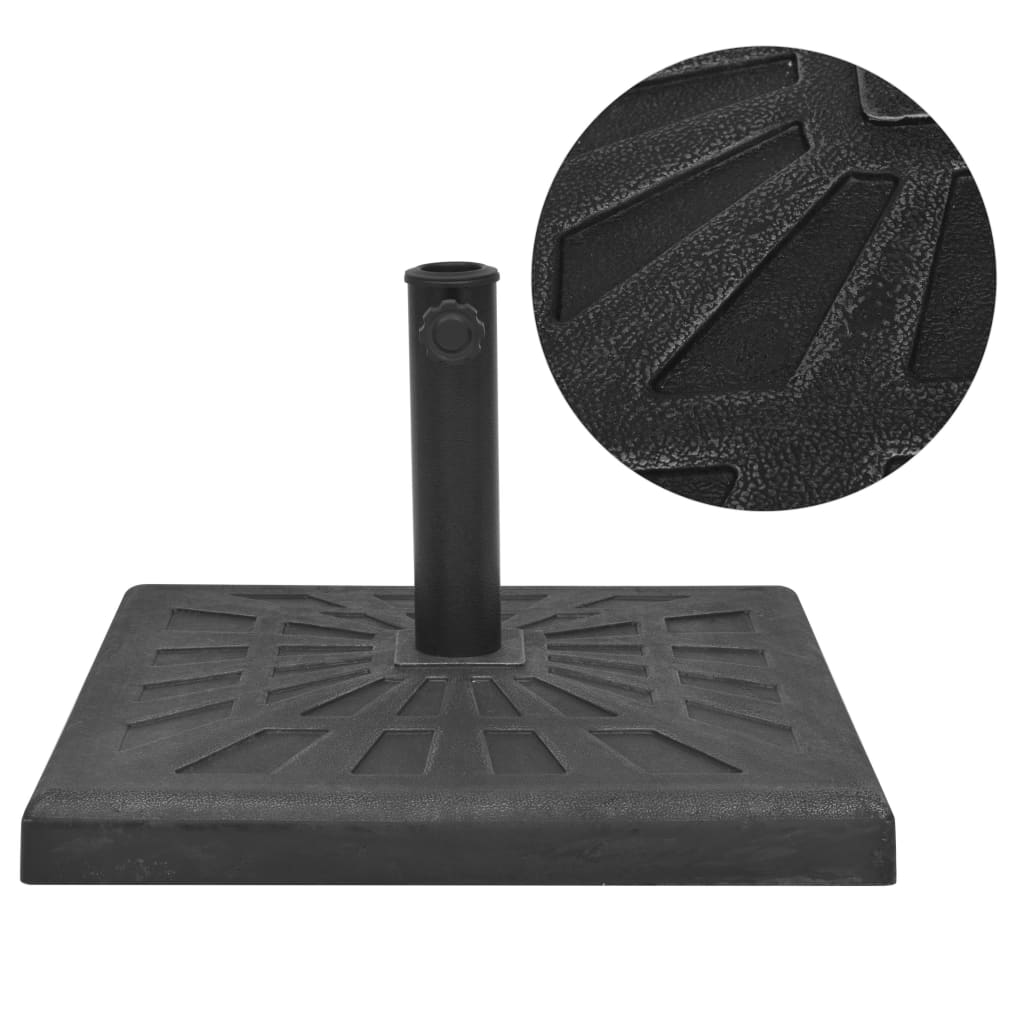 Vidaxl Parasol Foot Quadrat 12 kg Harz schwarz