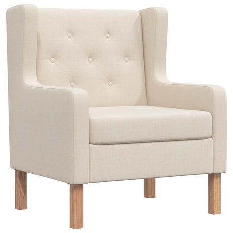 Vidaxl fauteuil stof crèmewit
