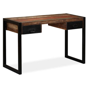 Vidaxl bureau met 2 lades 120x50x76 cm massief gerecycled hout