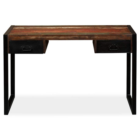 Vidaxl bureau met 2 lades 120x50x76 cm massief gerecycled hout