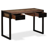 Vidaxl bureau met 2 lades 120x50x76 cm massief gerecycled hout