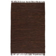 Vidaxl vloerkleed chindi handgeweven 120x170 cm leer bruin