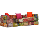 Vidaxl Pouf Drei -Eierer Modular Fabric Patchwork