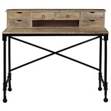 Vidaxl schrijftafel 110x50x96 cm massief mangohout en staal