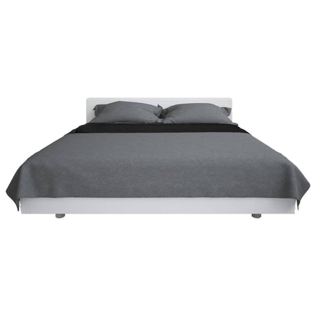 VIDAXL BETSPREAD DOPLET 230X260 CM Quilt Grau und Schwarz