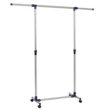 VIDAXL -Kleidungsregal Einstellbar 165x44x150 cm Edelstahl Silber