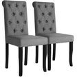 Vidaxl eetkamerstoelen 2 st stof donkergrijs